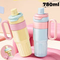 780ml Gradient Double Drink Thermal Cup Stainless Steel With Lid Coffee Cup Thermos Large Capacity Straw Cup For Male And Female null