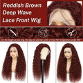 Reddish Brown Water Wave HD Lace Front Wig Human Hair null