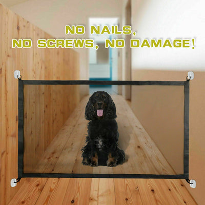Pets Dog Cat Baby Safety Gate Mesh Fence Magic Portable Guard Net Stairs Doors null