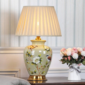 Vintage Chinoiserie Ceramic Table Lamp