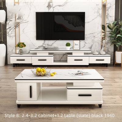 Family Light Luxury Rock Table In The Living Room null