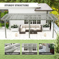 12’ x 20’ Outdoor Pergola, Wood Gazebo Grape Trellis with Stable Structure for Climbing Plant Support, Gray - Morderncharm store