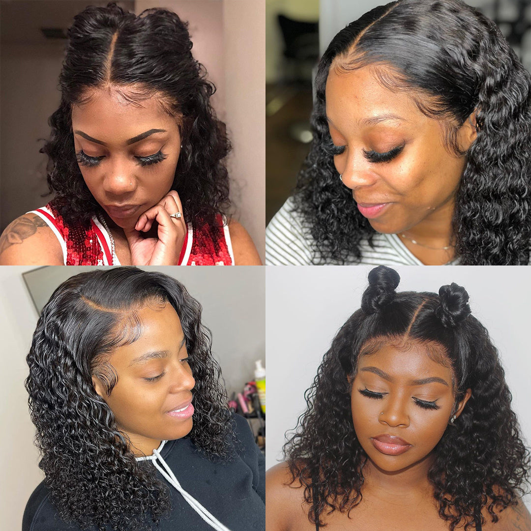 Sunper Queen Short Bob Wig Jerry Curly Human Hair Wigs For W null