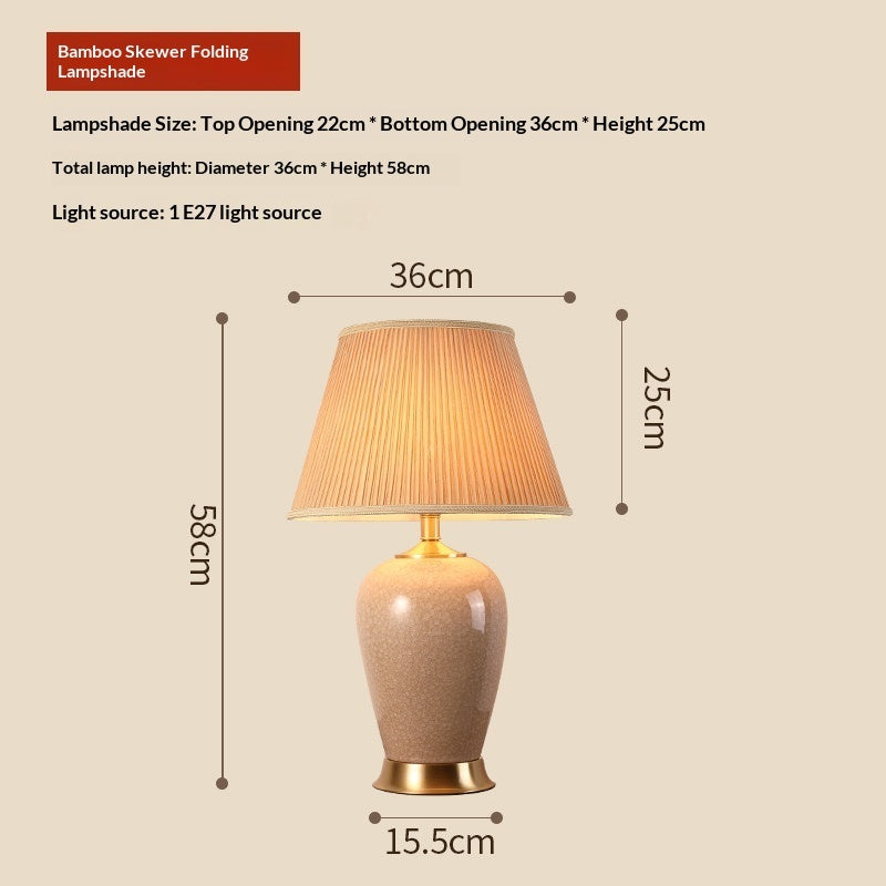 Jingdezhen Camphor Wood Ceramic American-Style Minimalist Chinese Table Lamp - Morderncharm store