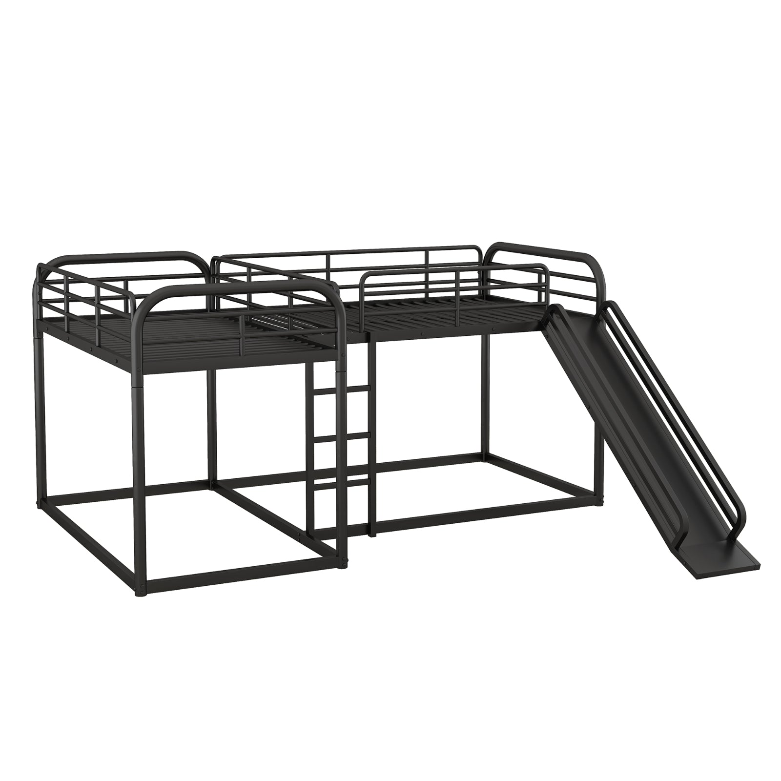 Children's Montessori floor house bed with wooden frame, cozy design, and low height for safe, independent sleep and play.