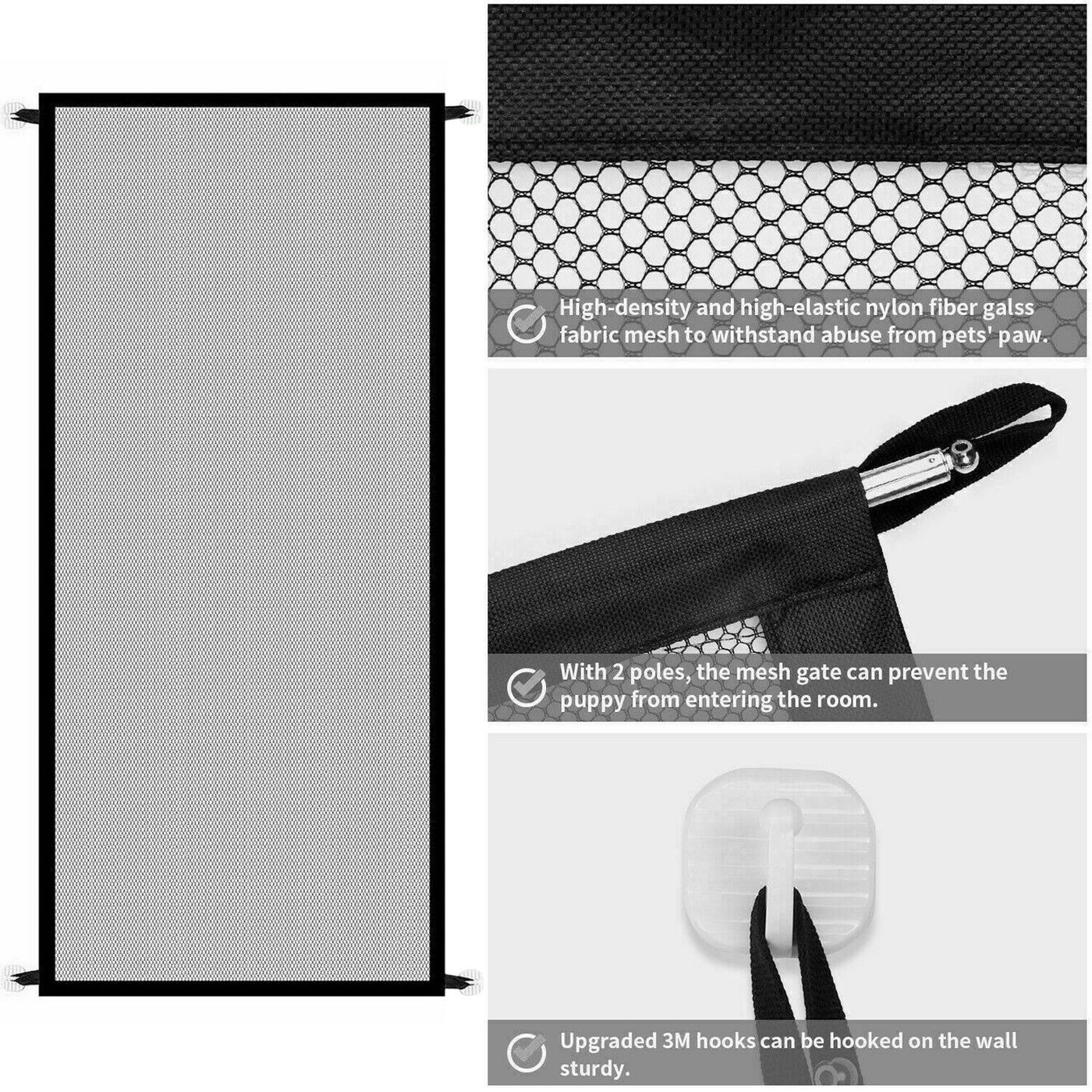 Pets Dog Cat Baby Safety Gate Mesh Fence Magic Portable Guard Net Stairs Doors null