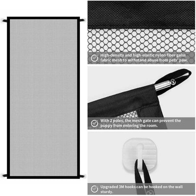 Pets Dog Cat Baby Safety Gate Mesh Fence Magic Portable Guard Net Stairs Doors null