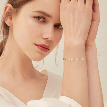 Dainty Pastel Rainbow Tennis Bracelet