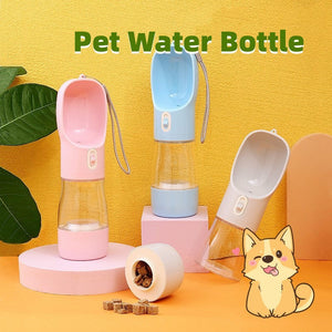 Pet Dog Water Bottle Feeder Bowl Portable Water Food Bottle Pets Outdoor Travel Drinking Dog Bowls Water Bowl For Dogs null
