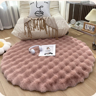 Plush Round Carpet Sofa Living Room Coffee Table Bedroom Cloakroom Dressing Table Carpet White Round Mat null
