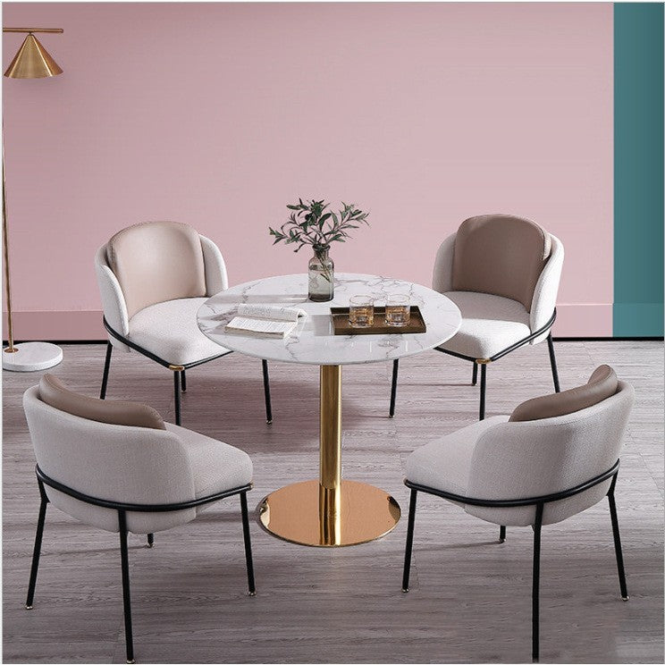 Chair Marble Small Round Table Table And Chair Iron Art null