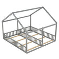 Twin Size Double Montessori House Bed with Shared Guardrails - Morderncharm store