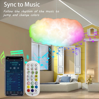 USB Cloud Light APP Control Music Synchronization 3D RGBIC Ambient Light Lightning Simulation Clouds Bedroom Room Light null