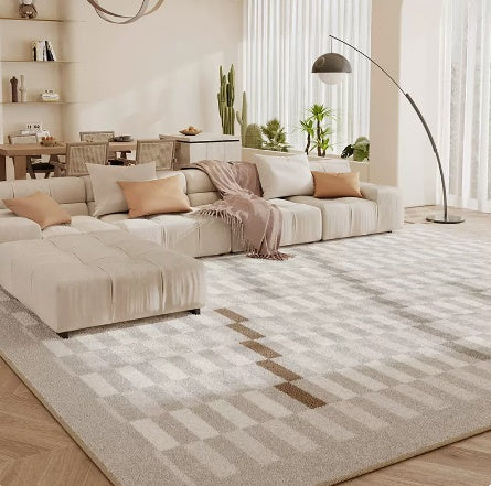 Living Room Carpet Checkerboard Bedroom Floor Cushion Sofa Coffee Table Blanket Dirt Resistant null