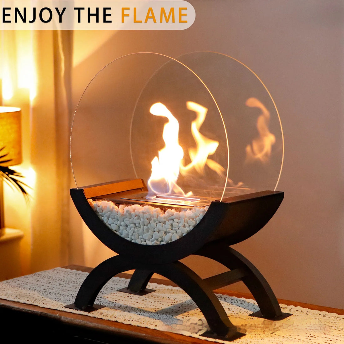 Modern Circular Tabletop Fireplace