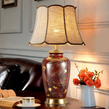 Table Lamp Bedroom Study Bedside Hotel Desk Reading Lamp Simple Villa Painted Creative Lamp - Morderncharm store
