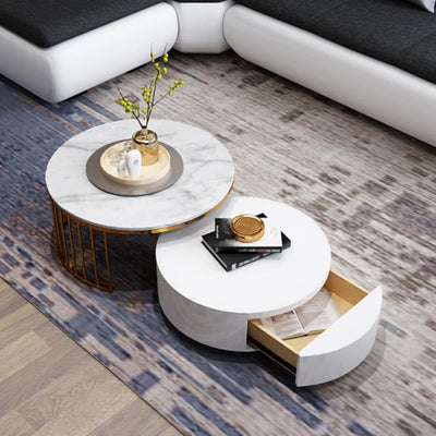 Fashion Net Red Marble Round Coffee Table null