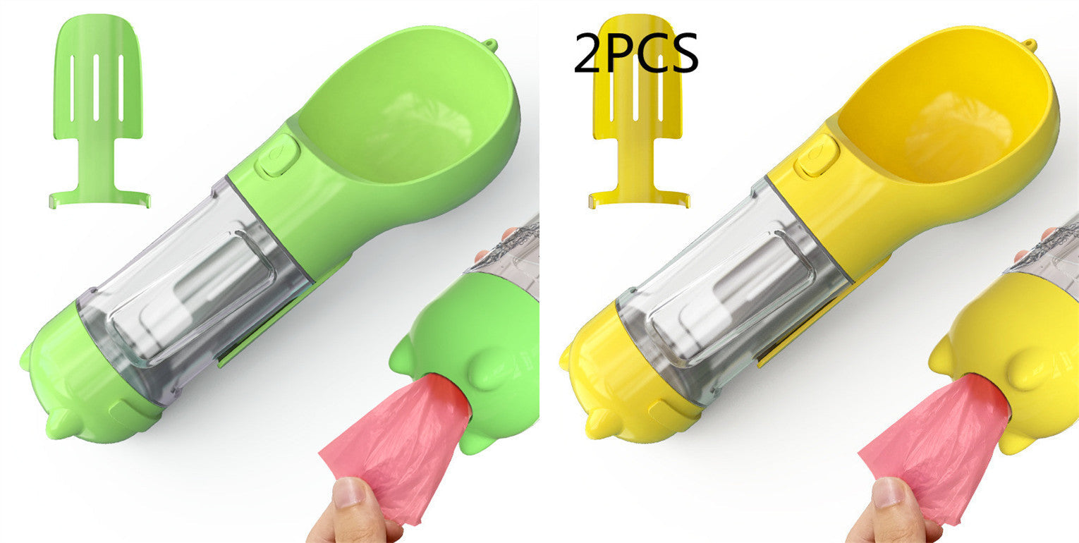 Pet Water Bottle Feeder Bowl Garbage Bag Storage Portable Pet Outdoor Travel 3 In 1 Dog Water Bottle null