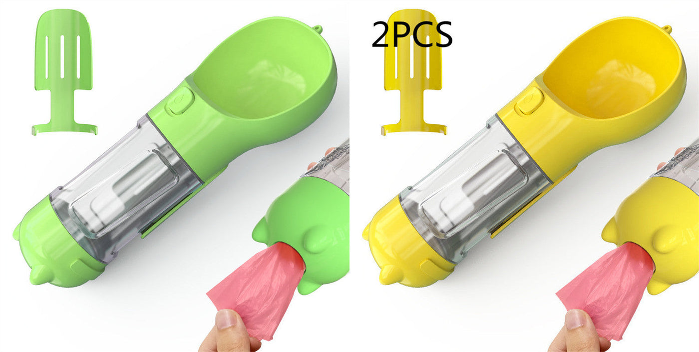 Pet Water Bottle Feeder Bowl Garbage Bag Storage Portable Pet Outdoor Travel 3 In 1 Dog Water Bottle null