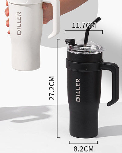 Stainless Steel Handle Car Water Straw Thermal Insulation Cup null