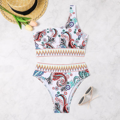 Women's One-shoulder High Waist Bikini Swimsuit null