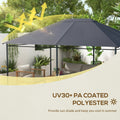 Dark gray 10x13 gazebo canopy replacement roof for 84C-116 model, durable outdoor canopy cover with waterproof fabric.