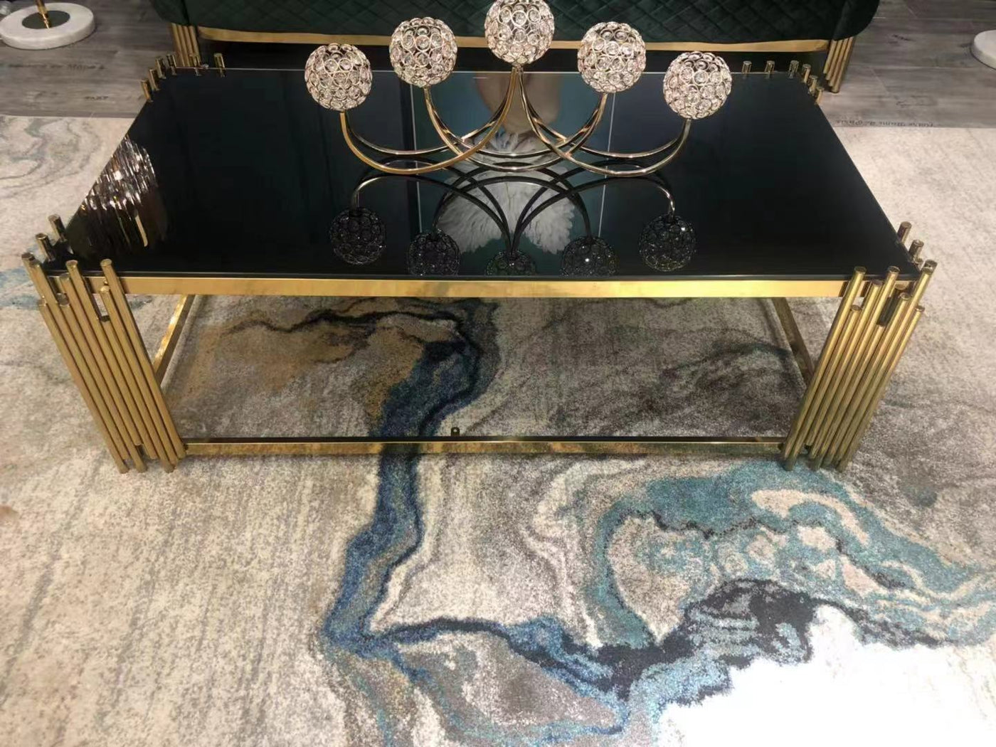 Marble Edge A Few Corners A Few Rock Plate Small Coffee Table Stainless Steel null