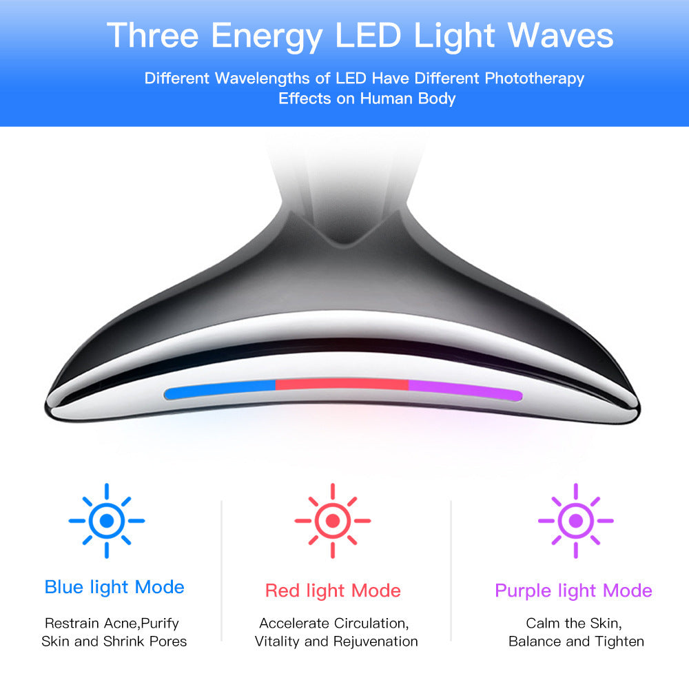 EMS Microcurrent Neck Face Beauty Device With 3 Colors LED Photon Therapy Skin Tighten Reduce Double Chin Face Lifting Devices null