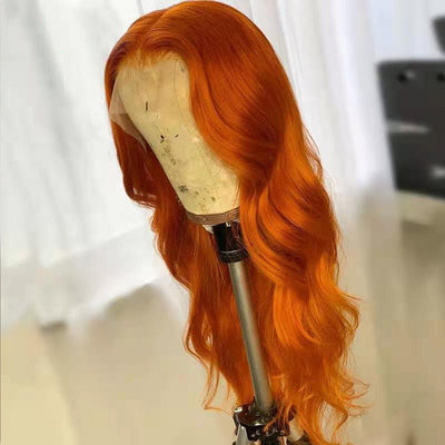 European And American Dark Orange Wig Hair Set Smooth Hair null