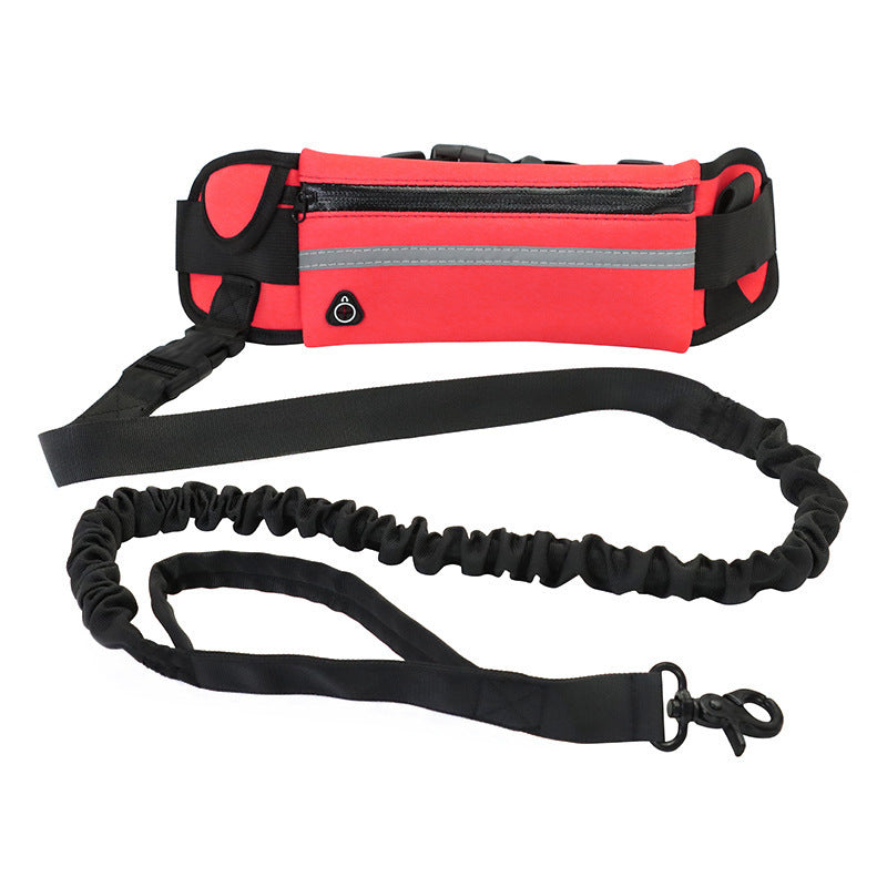 Hands Free Dog Leash Pet Walking And Training Belt With Shock Absorbing Bungee Leash For Up To 180lbs Large Dogs Phone Pocket And Water Bottle Holder null