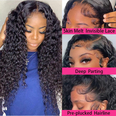Deep Wave T Part Frontal Wig Human Hair Headgear null