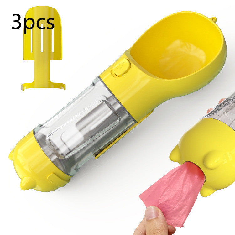 Pet Water Bottle Feeder Bowl Garbage Bag Storage Portable Pet Outdoor Travel 3 In 1 Dog Water Bottle null