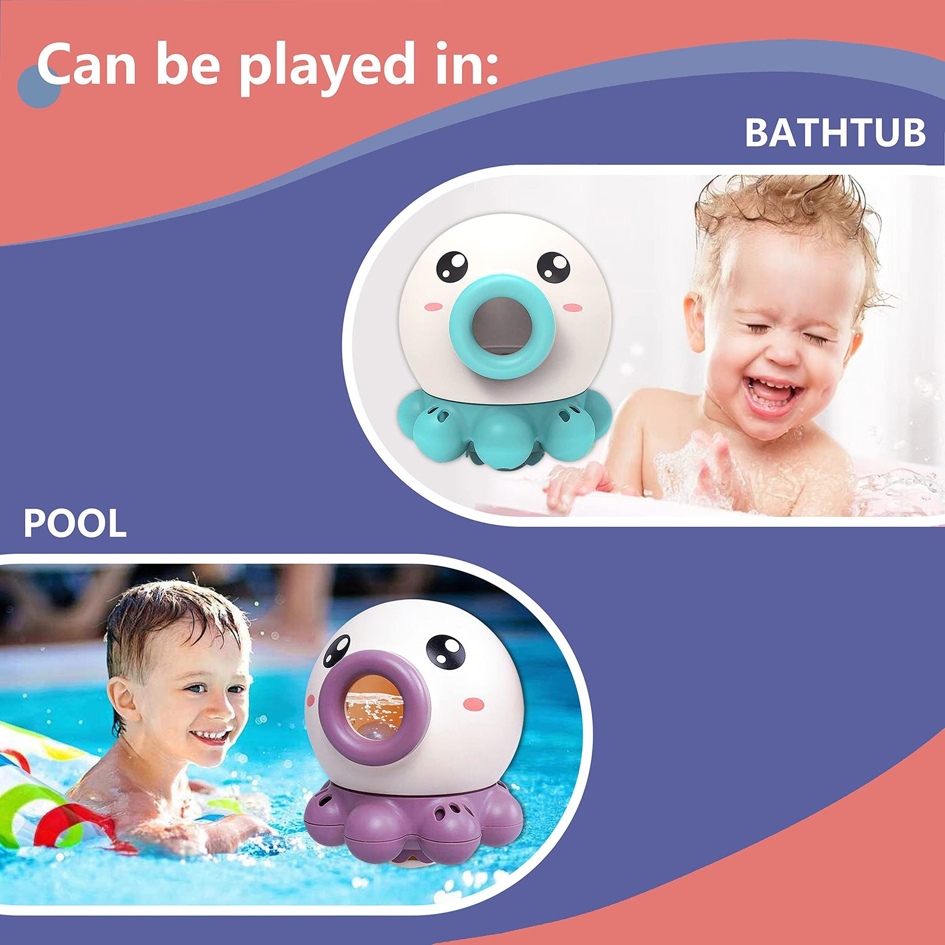 Octopus Fountain Bath Toy Water Jet Rotating Shower Bathroom Toy Summer Water Toys Sprinkler Beach Toys Kids Water Toys null