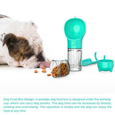 Pet Water Bottle Feeder Bowl Garbage Bag Storage Portable Pet Outdoor Travel 3 In 1 Dog Water Bottle null