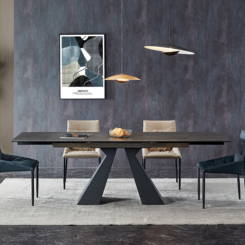 Retractable Slate Dining Table Home Rotating Modern Minimalist null