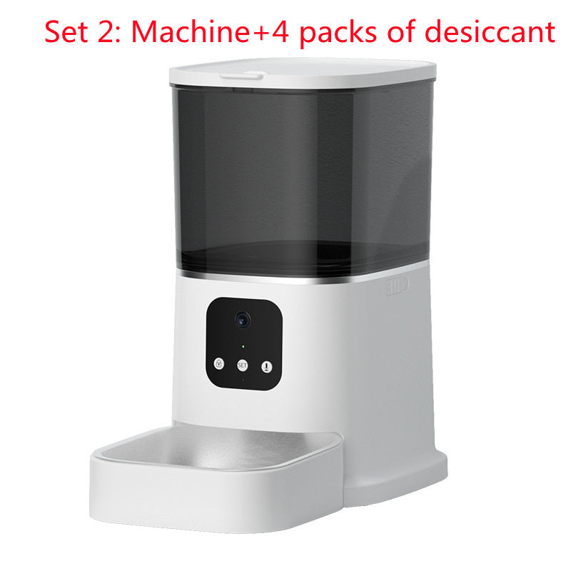Pet Automatic Feeder Large Capacity Smart Voice Recorder APP Control Timer Feeding Cat Dog Food Dispenser With WiFi Pet Bowl null