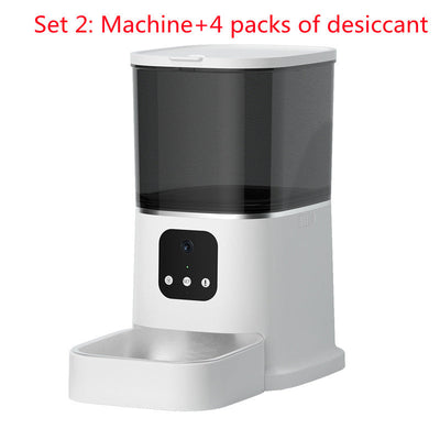 Pet Automatic Feeder Large Capacity Smart Voice Recorder APP Control Timer Feeding Cat Dog Food Dispenser With WiFi Pet Bowl null