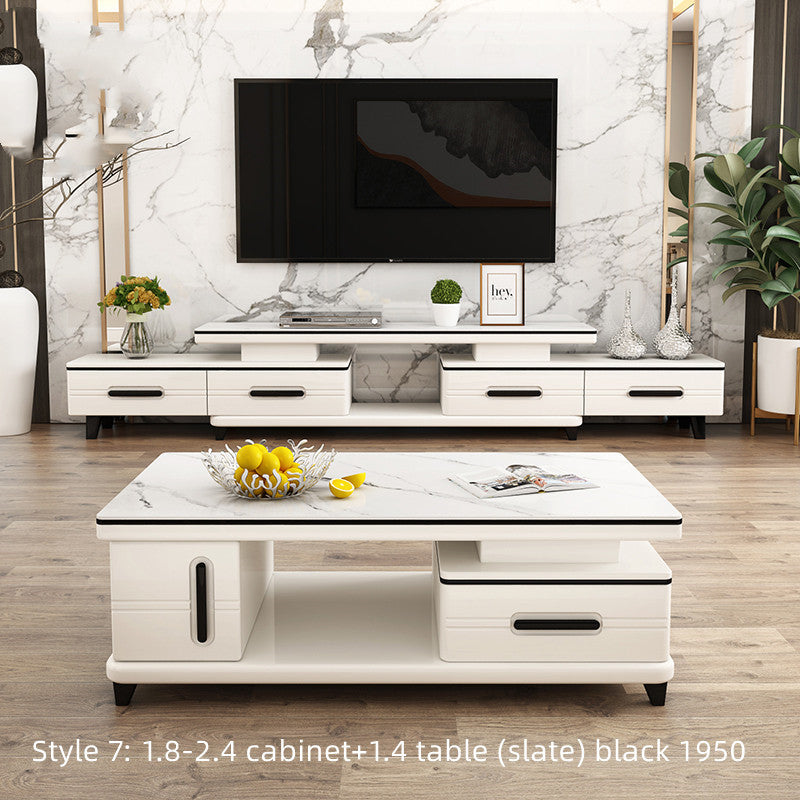 Family Light Luxury Rock Table In The Living Room null