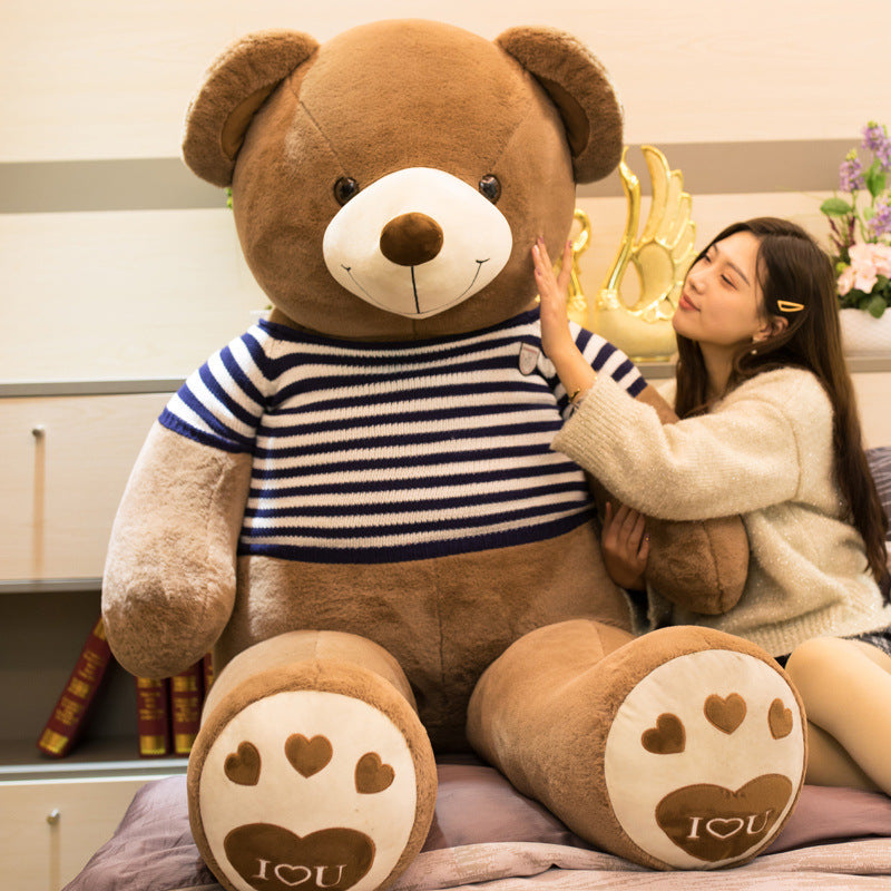 Large oversized teddy bear stuffed toy, soft plush bear doll with a cuddly, huggable design perfect for comfort and play.