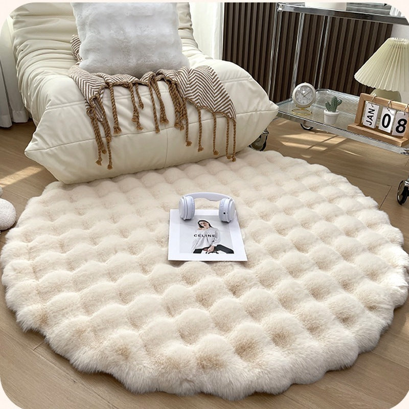 Plush Round Carpet Sofa Living Room Coffee Table Bedroom Cloakroom Dressing Table Carpet White Round Mat null