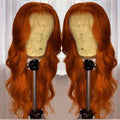 European And American Dark Orange Wig Hair Set Smooth Hair null
