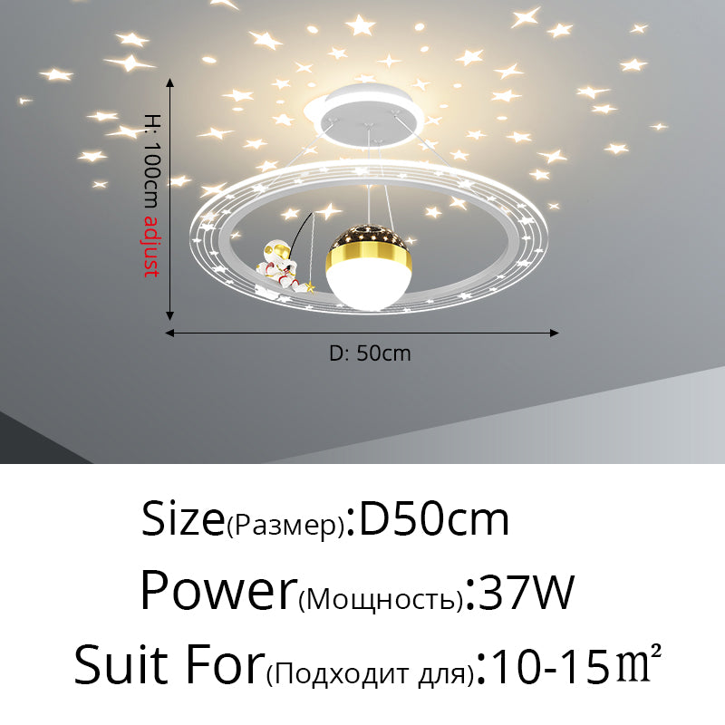 Children's Room Bedroom Lamp Creative Space Astronaut Pendant Lamp - Morderncharm store