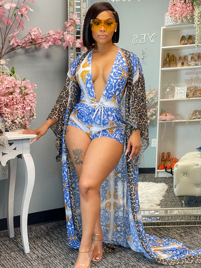 Three-piece Shawl Bikini Shorts Swimsuit null
