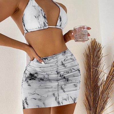 Split Bikini Three-piece Suit null
