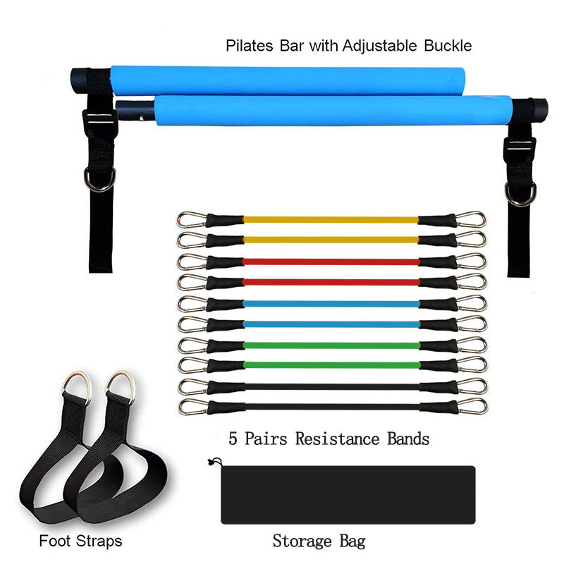 Fitness Yoga Pilates Bar Portable Gym Accessories Sport Elastic Bodybuilding Resistance Bands For Home Trainer Workout Equipment null