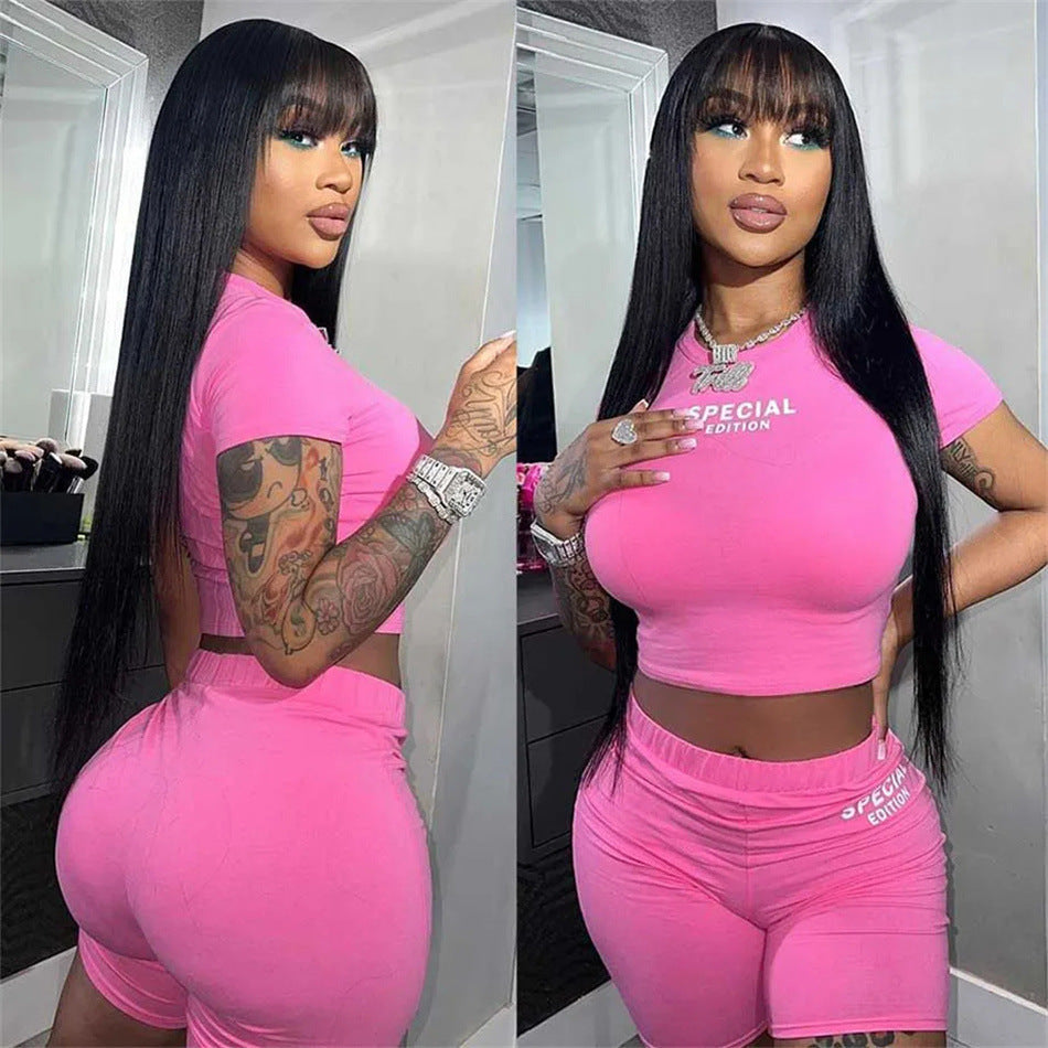 European And American Style Bangs Headgear Human Hair Wig Full Mechanism Headgear Fringe Wig null