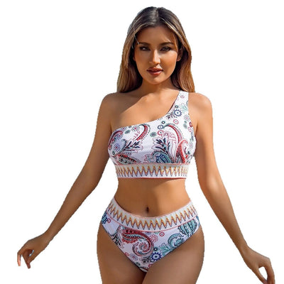 Women's One-shoulder High Waist Bikini Swimsuit null