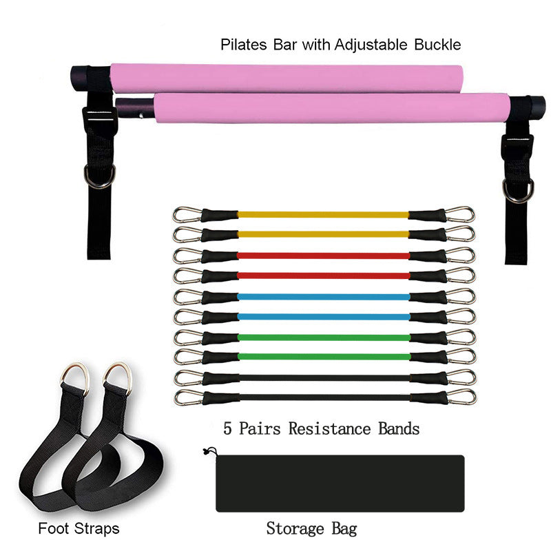 Fitness Yoga Pilates Bar Portable Gym Accessories Sport Elastic Bodybuilding Resistance Bands For Home Trainer Workout Equipment null