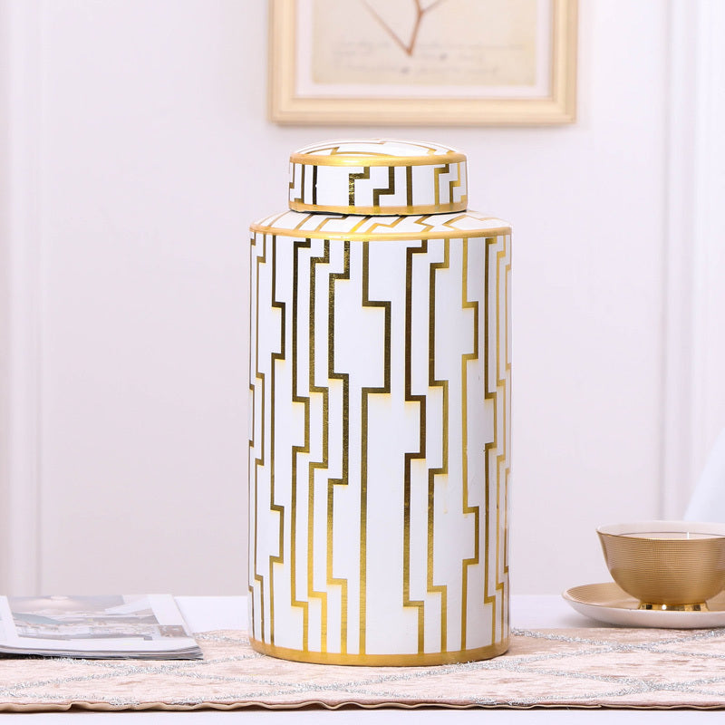 Ceramic Table Top Vase Decoration Storage Jar Living Room Cabinet null