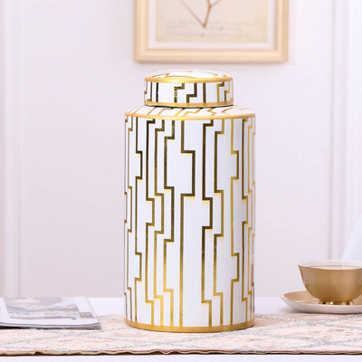 Ceramic Table Top Vase Decoration Storage Jar Living Room Cabinet null